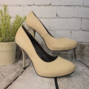 Elizabeth and James Woven Snakeprint Heels Round Toe Womens 10